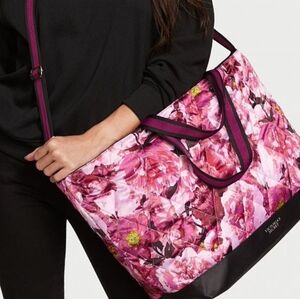 Victoria's Secret Pink and Black Floral Tote